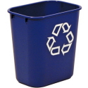 Rubbermaid Deskside Recycling Blue Container with Recycle Symbol