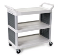 Rubbermaid Xtra Utility Cart with Enclosed End Panels-2 Sides White