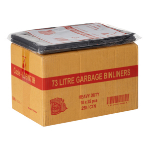 73 Litre Garbage Bags - Black - Heavy Duty