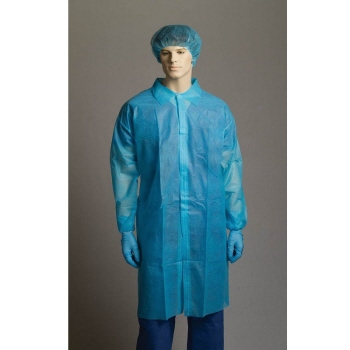 Bastion Polypropylene Labcoat No Pocket Blue