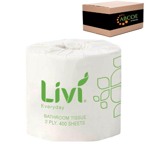 Livi Everyday Toilet Tissue 2Ply, 400 Sheets 48 Rolls