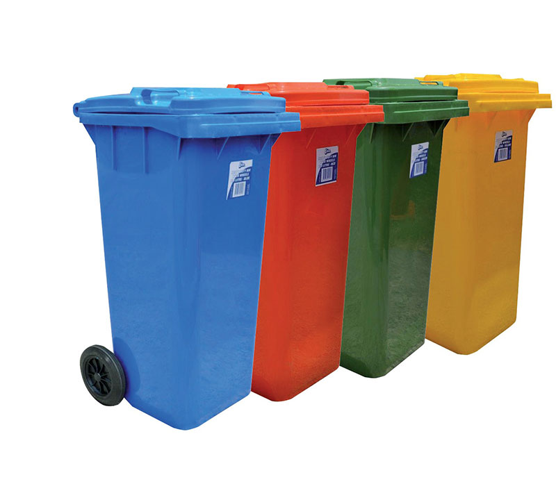 Coloured Heavy Duty Bin with Wheels 120L