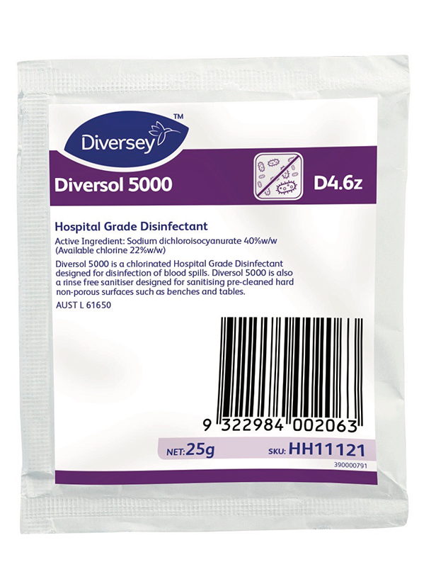 Diversol 5000 Hospital Grade Disinfectant Chlorinated Powder 200x25g