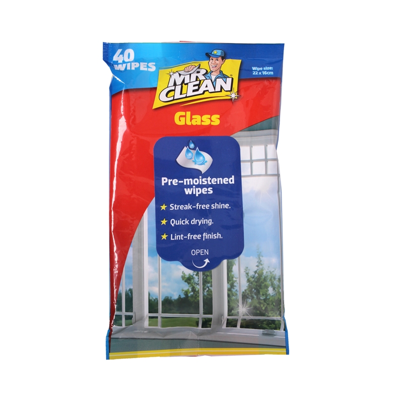 Mr Clean Glass Cleaning Wipes 40Pk