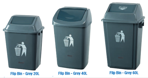 Oates Plastic Flip Bin Grey