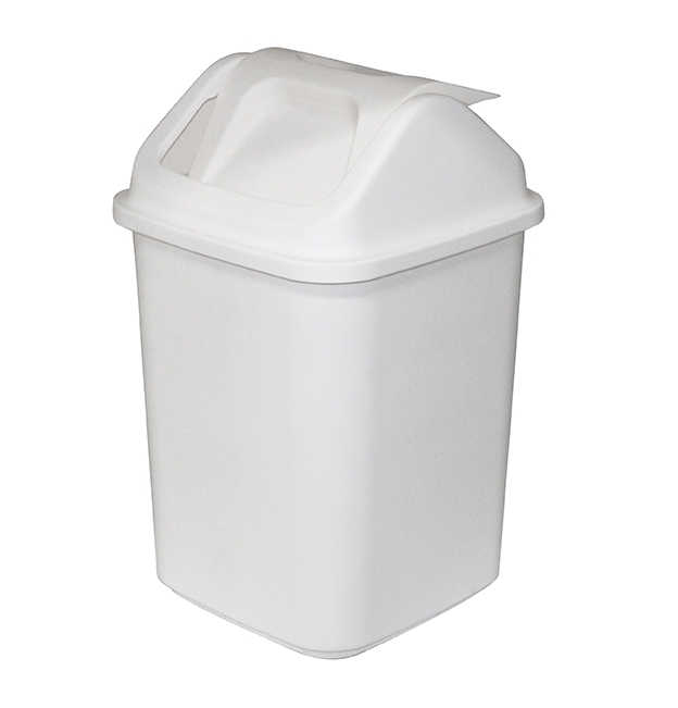 20L Rectangular White Swing Top Bin