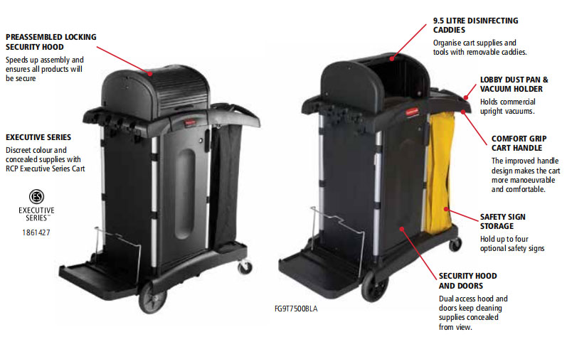 Rubbermaid Executive High Security Janitorial Cleaning Cart