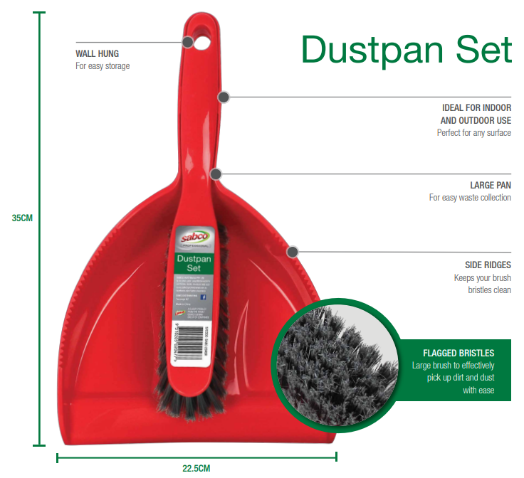 Sabco Dustpan Set for Indoour and Outdoor Use