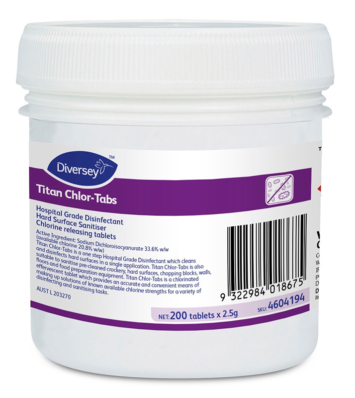 Titan Chlor-Tabs Chlorine Sanitising Tablets 200 x 2.5 G