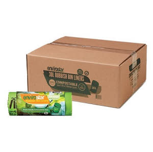 Envirostar Garbage Bags Compost 30L 25/Roll Ctn 750