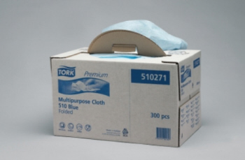 Tork Cleaning Cloth Blue Folded (Handy Box) 300 cloths 1 box 300 cloths