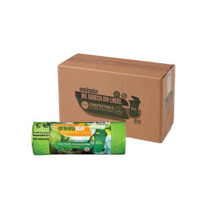 Envirostar Compostable Garbage Bags 80L 20/Roll Ctn of 200