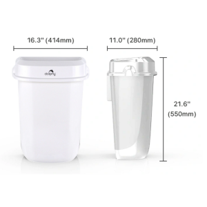 Dolphy Plaza Waster Bin White 32L Dimensions