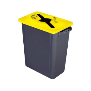 Choose Stream - Lid: Co-mingle Recycling (Cans, Bottles, Paper and Cardboard ) Yellow Circular Apperture w/ Paper Slot - –COMY