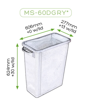 Multisort Recycling Bins 60L Dimensions