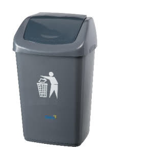 Size: 40L Plastic Flip Bin Grey