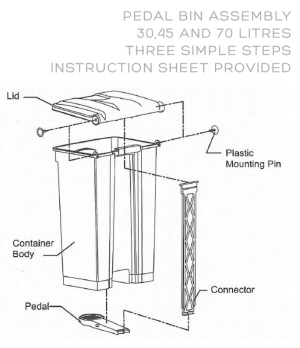 Pedal Bin 30L Assembly Illustration