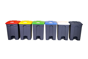 Pedal Bins - Hands Free Waste Disposal Containers 30L Lid Colours