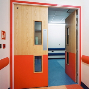 Purehold Push Antibacterial Door Push Plate in Use