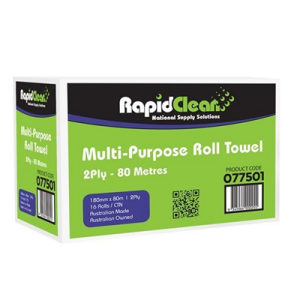 Rapid Clean Roll Towel 80M 2 PLY 16/CTN 