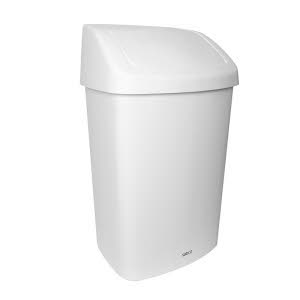 White Rubbish Bin  With Swing Lid 50L  - Sabco 