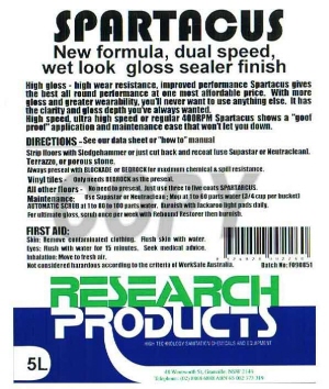 Spartacus Wet Look Gloss Sealer Finish - Research Products