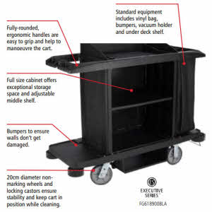 Rubbermaid Executive FG618900 Full Size Traditional Housekeeping Cart