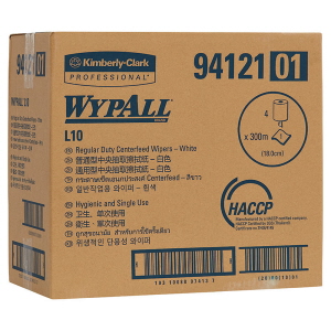 Wypall L10 Regular Heavy Duty Centrefeed Wipes Unperforated